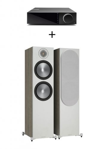 Promo zestaw kolumn monitor audio bronze 500 + wzmacniacz strumieniowy cambridge evo 75 kolor: szary