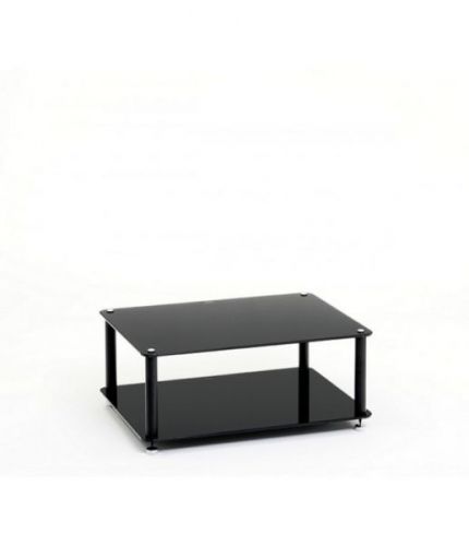 Stolik z 2 półkami custom design discrete hi-fi 2 wykończenie: biały, kolor szkła: czarne