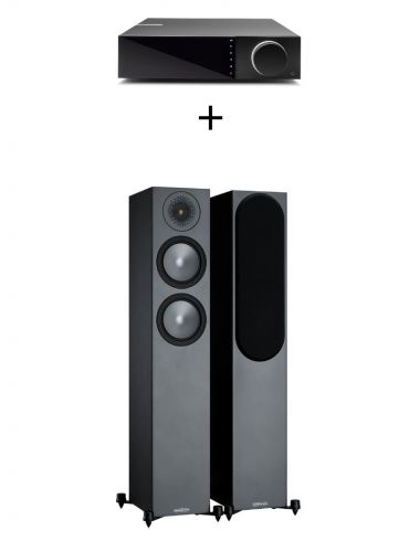 Promo zestaw kolumn monitor audio bronze 200 + wzmacniacz strumieniowy cambridge evo 75 kolor: czarn