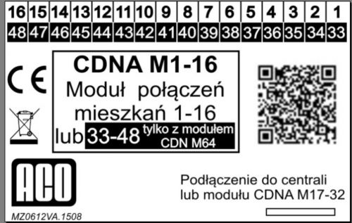 Aco cdna m1-16 moduł dzwonienia do centrali cdna - możliwość montażu - zadzwoń: 34 333 57 04 - 37 sk