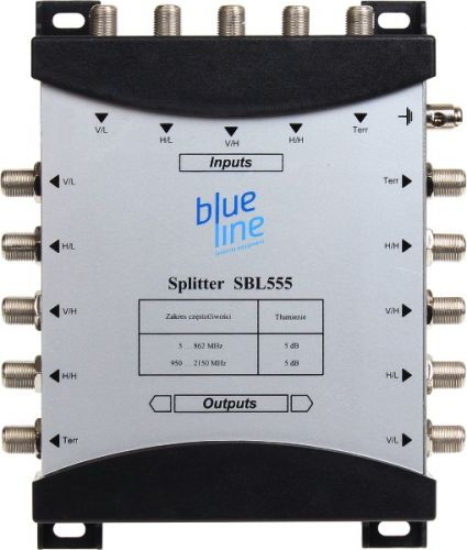 Rozgałęźnik 2 x 4 sat + tv blue line sbl 555 - możliwość montażu - zadzwoń: 34 333 57 04 - 37 sklepó