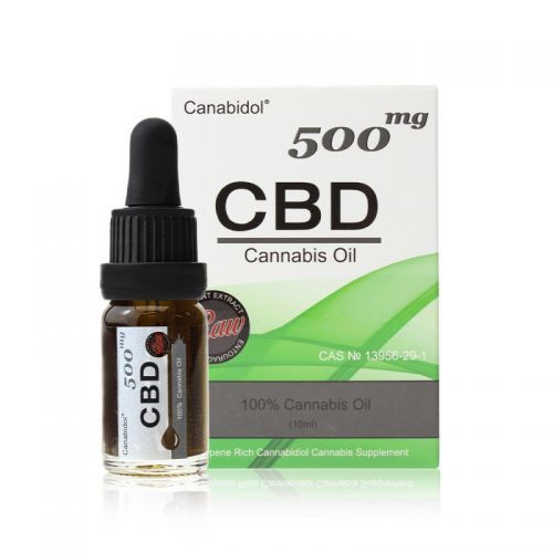 Canabidol CBD Olej Dropper 500 mg 10 ml Raw